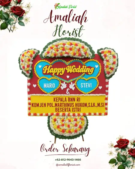 Papan Bunga Pernikahan Karang Berombak